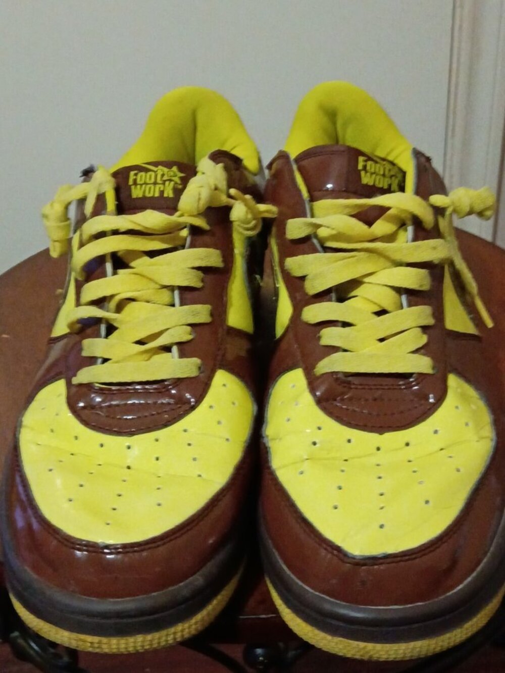 Men's A Bathing Ape Foot Work Trap Star Brown Yellow Sneaker FS-001 Size 11.5 - Picture 14 of 15